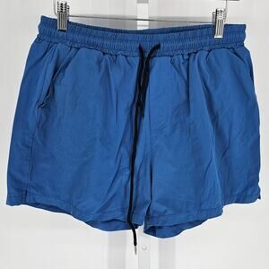 Coofandy Mens Sz L Lined Swim Trunks Swimsuit Blue 5" Inseam